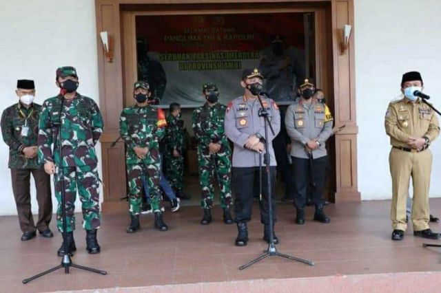 Gubernur Al Haris Paparkan Aksi Percepatan Penganganan Covid-19 kepada Kapolri dan Panglima TNI
