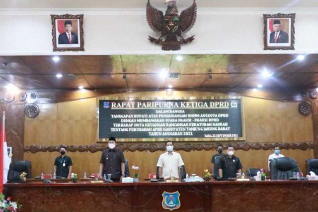 Wabup Hairan Hadiri Rapat Paripurna Pandangan Umum Anggota DPRD Tanjab Barat
