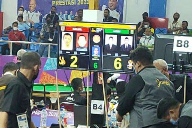 Cabang Olahraga Biliar Tambah Medali Emas Jambi di PON Papua