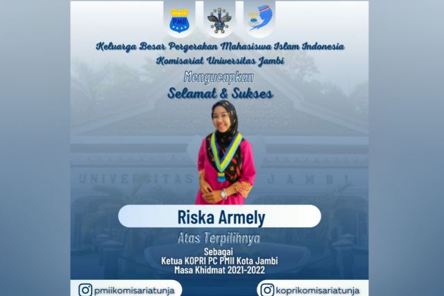 Aklamasi,  Riska Armely Terpilih Menjadi Ketua KOPRI  PMII Kota Jambi 2021-2022