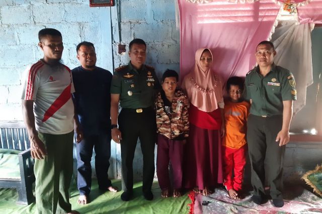 Prihatin, Dandim Tomi Kunjungi Penderita Tumor Ganas