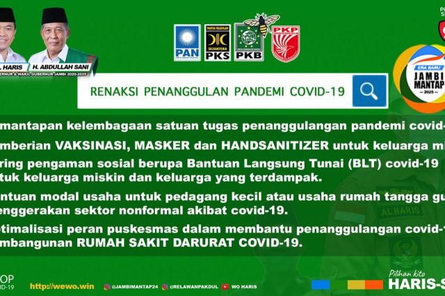 Subsidi Vaksin Hingga Modal Usaha, Renaksi Penanggulangan Covid-19 ala Haris-Sani