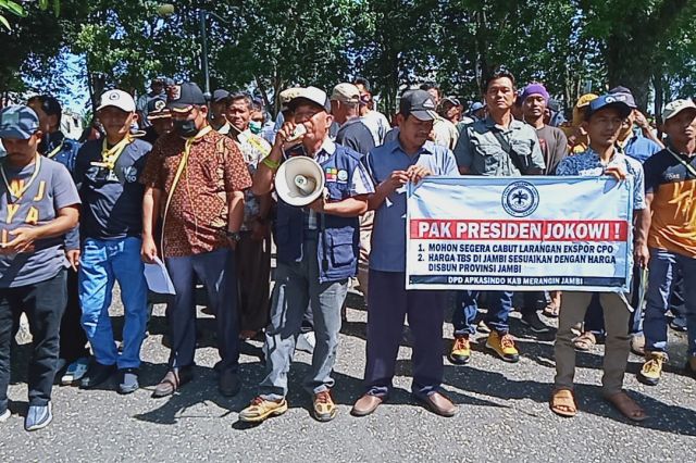Harga TBS Anjlok, Ratusan Petani Demo Kantor Bupati Merangin
