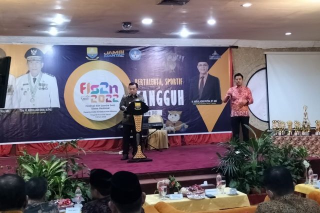 Gubernur Al Haris Buka FLS2N PDBK Provinsi Jambi Tahun 2022