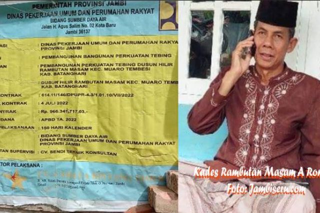 Kades Rambutan Masam Siap Laporkan Pembangunan Turap yang Terkesan Asal Jadi