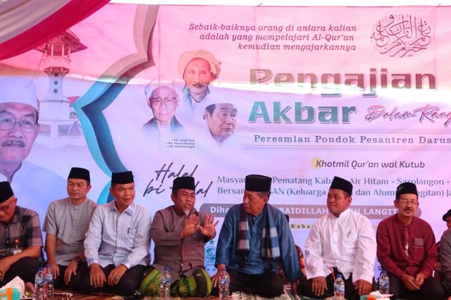 Dihadiri Ratusan Warga Masyarakat: Wagub Abdullah Sani Resmikan Ponpes Darussalam Pematang Kabau