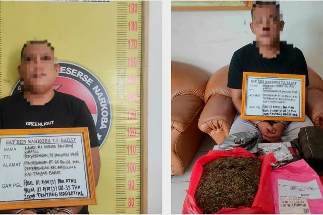 Bersama BNN dan Bea Cukai: Polres Tanjab Barat Gagalkan Pengiriman 1,5 Kilogram Ganja saat Lebaran