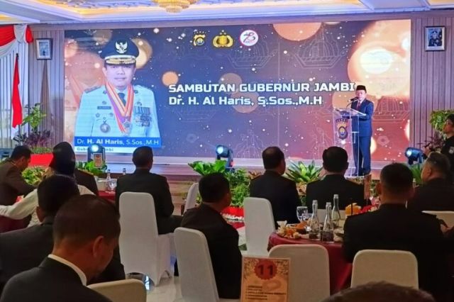 Hadiri Peringatan Hari Bhayangkara ke-78 di Polda Jambi: Ini yang Disampaikan Gubernur Al Haris