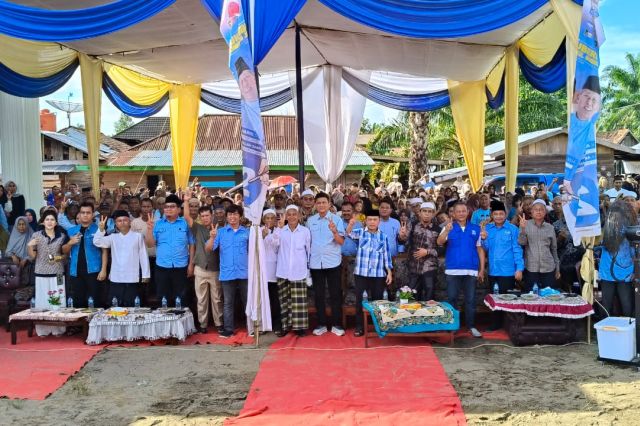 Banyak Bantu Tempat Ibadah dan Bangun Dam Warga Mersam Dukung Haris-Sani