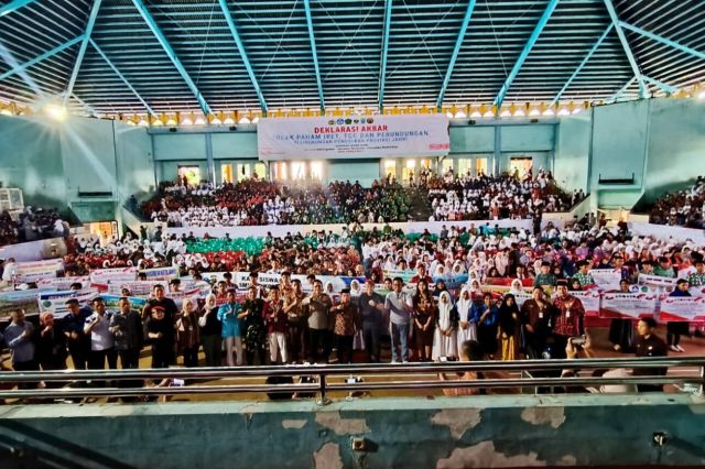 Ribuan Pelajar Jambi Deklarasikan Tolak Radikalisme, TCC dan Perundangan di Lingkungan Pendidikan