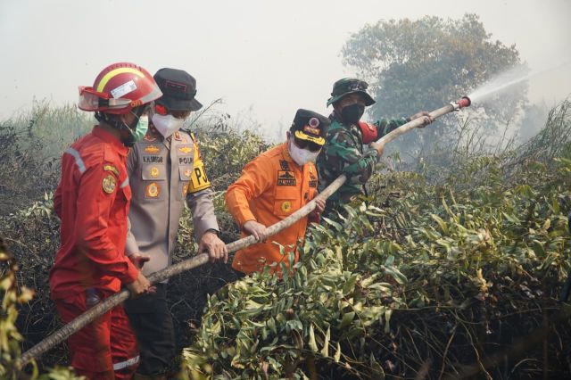 Gubernur Al Haris dan Kapolda Jambi Padamkan Api di Nipah Panjang: Pastikan Penanganan Ekstra Diperlukan