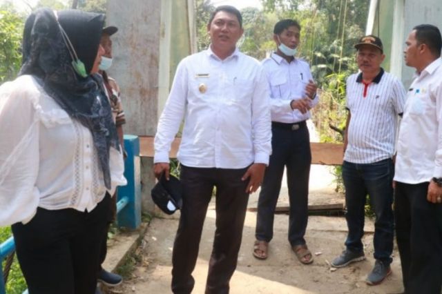 Wabup Hairan Tinjau Jembatan Putus di Desa Rantau Benar