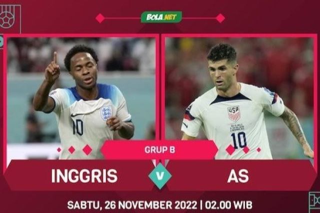 Link Nonton Live Streaming Inggris vs Amerika Serikat Piala Dunia 2022 Qatar