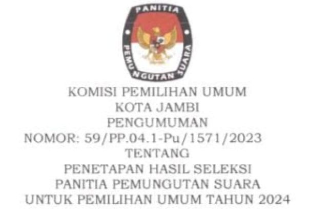 Dilantik 24 Januari: Ini PPS Terpilih Kota Jambi