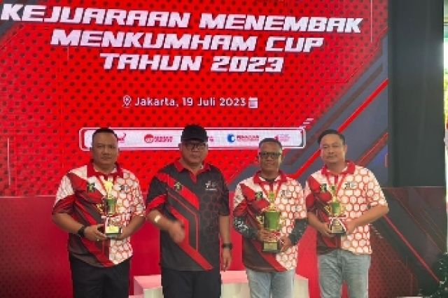 Wakili Kanwil Kemenkumham Jambi, Kalapas Kuala Tungkal Raih Juara II Menembak Menkumham Cup 2023