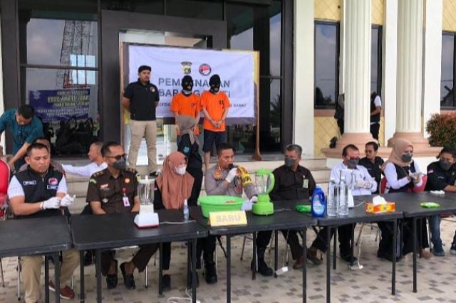 Polres Tanjab Barat Musnahkan Barang Bukti Sabu Seberat 1045,87 Gram