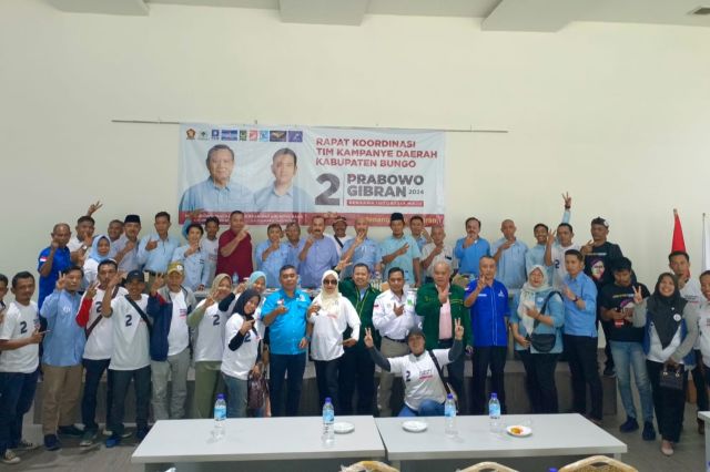 Gelar Rakor: TKD Bungo Targetkan Kemenangan Prabowo-Gibran Diatas 50 Persen