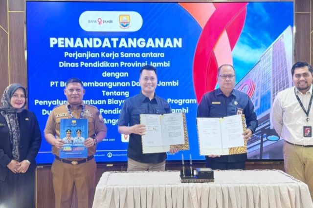 Disdik Jambi MoU dengan Bank 9 Jambi untuk Penyaluran Bantuan Biaya Pendidikan Program Dumisake Tahun 2025