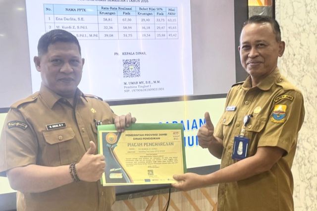 Disdik Jambi Beri Penghargaan ke PPTK Berkinerja Terbaik