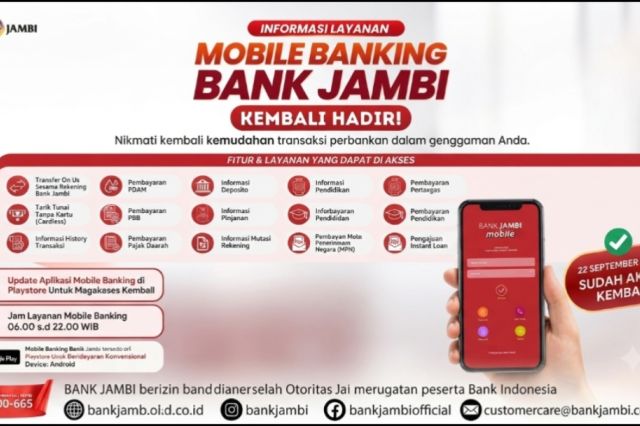 Kabar Gembira: M-Banking Bank Jambi Normal Lagi, Segera Update Biar Bisa Transaksi