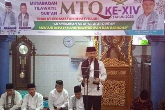 Buka MTQ Tingkat Kecamatan Depati 7, Bupati Adirozal: Jadikan Ajang Evaluasi dan Seleksi Kafilah