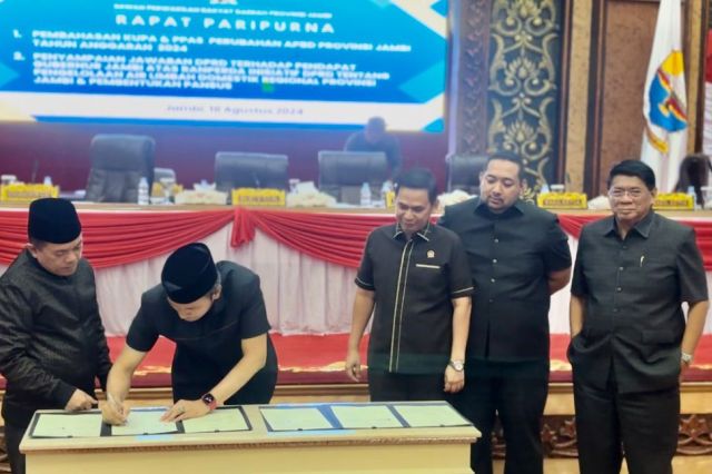 DPRD dan Gubernur Jambi Sepakati KUPA dan PPAS Perubahan APBD 2024