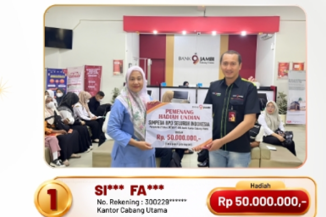 Berhasil Bawa Pulang Hadiah: Tiga Nasabah Bank Jambi Menang Undian Simpeda Nasional 2026