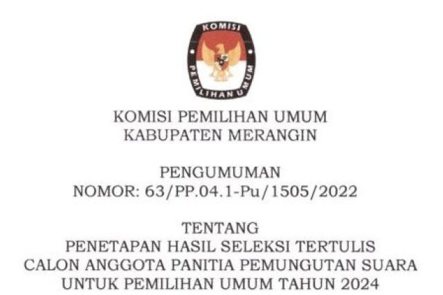 Jadwal dan Ketentuan Seleksi Wawancara Calon Anggota PPS Kabupaten Merangin