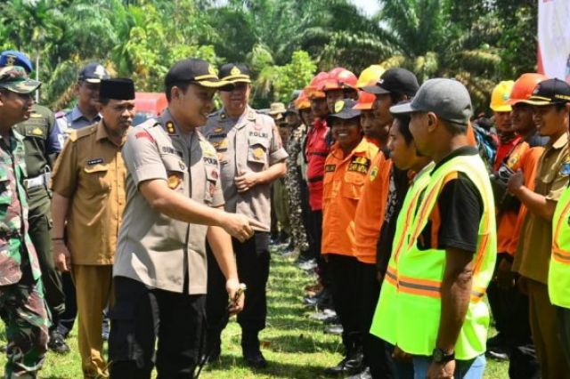 Polres Tanjab Barat dan Instansi Terkait Gelar Latihan Satgas Karhutla 2020