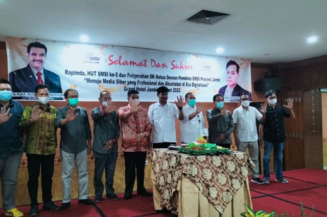 Pengurus SMSI Pusat Apresiasi Rapimda dan Peringatan HUT ke-5 SMSI di Jambi
