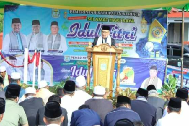 Pemkab Kerinci Laksanakan Sholat Idul Fitri 1444 H di Lapangan Semurup