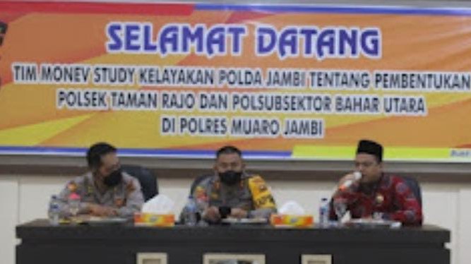 Yuli Setia Bhakti saat hadiri kegiatan Monev Study Kelayakan Polsek Taman Rajo