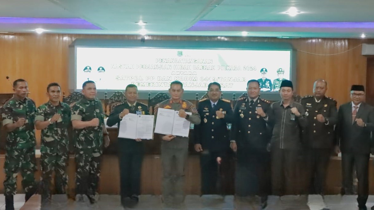 Pemkab Tanjab Barat teken NPHD untuk pengamanan Pilkada Serentak 2024