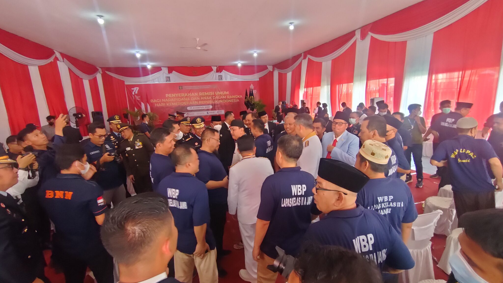 Penyerahan remisi narapidana Lapas Jambi dalam rangka hari kemerdekaan