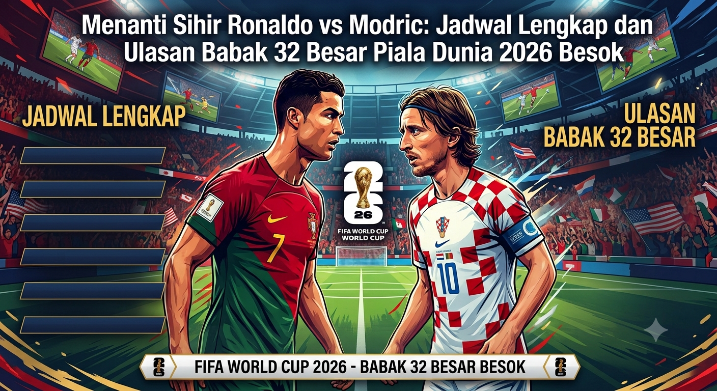 Ilustrasi Ronaldo vs Modric