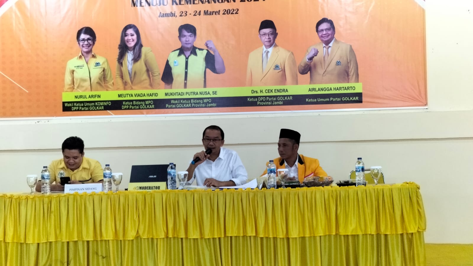 Sigit Eko Yuwono saat menjadi narasumber di Rakorda MPO DPD I Golkar Provinsi Jambi