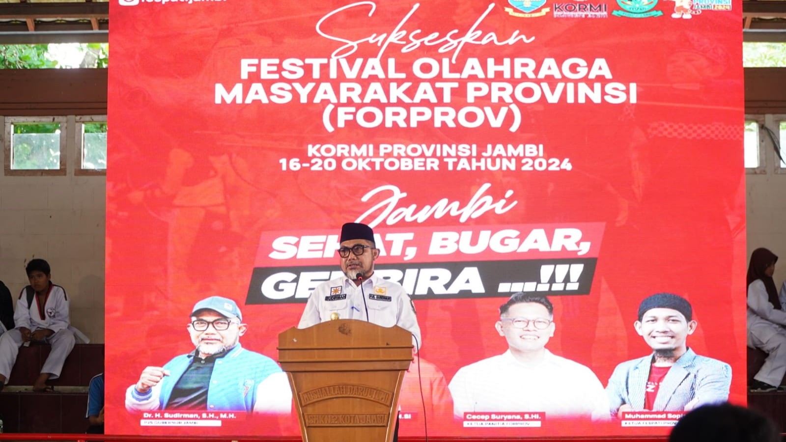 Sudirman saat pembukaan FOPROV I KORMI Jambi tahun 2024, Rabu (16/10)