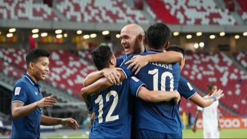 Thailand saat berhadapan dengan Vietnam di semifinal Piala AFF 2020